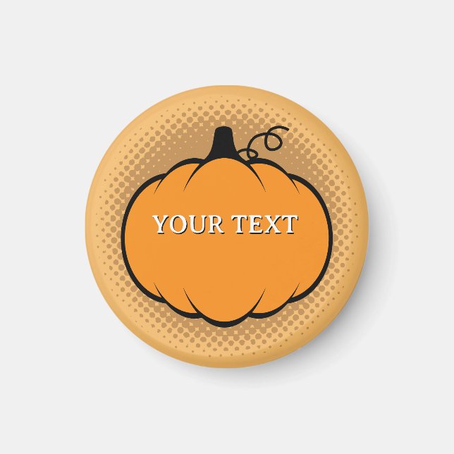 Fall Season Pumpkin Drawing Custom Text  Magnet (Front)