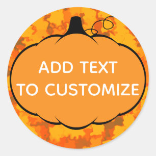 Fall Season Pumpkin Drawing Thanksgiving Custom Classic Round Sticker