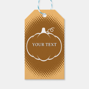 Fall Season Pumpkin Harvest Drawing Custom Text Gift Tags