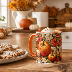 Fall Season Pumpkins Ceramic Coffee Mug