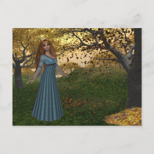 Fall Season Queen - Fantasy Postcards