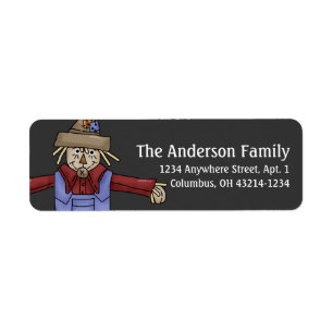 Fall Season Scarecrow Return Address Labels