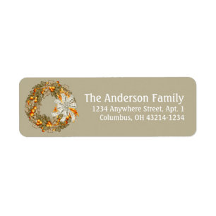 Fall Season Wreath Design 6 Return Address Labels