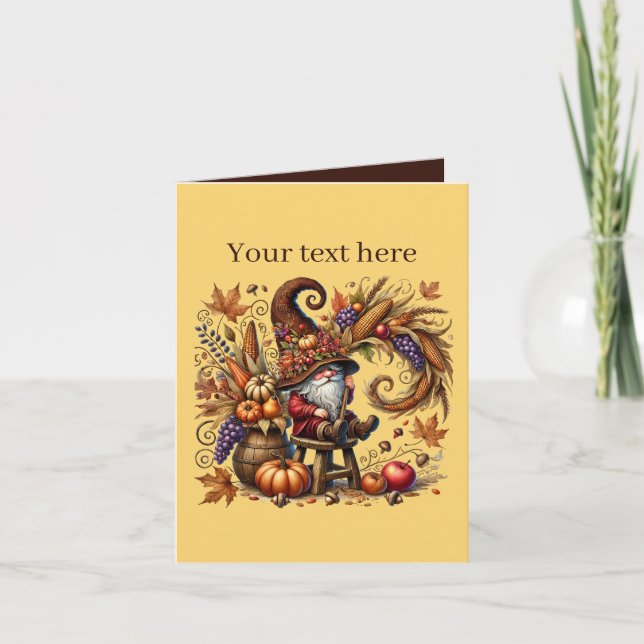 Fall Seasonal gnome party  Card (Front)