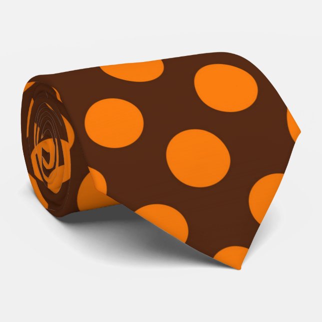 Fall Seasonal polka dot pattern tie (Rolled)