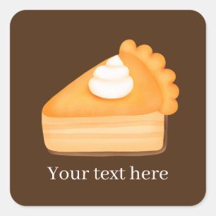 Fall Seasonal pumpkin pie add text Square Sticker