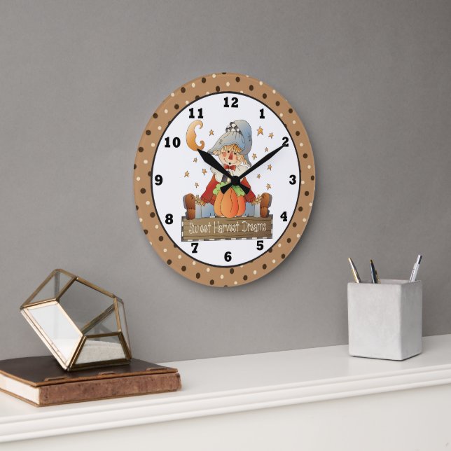 Fall Seasonal Scarecrow wall clock (Office)