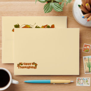 Fall Seasons Best Happy Thanksgiving Text Envelope