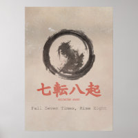 Fall Seven Times Rise Eight Zen Karate Dojo Art