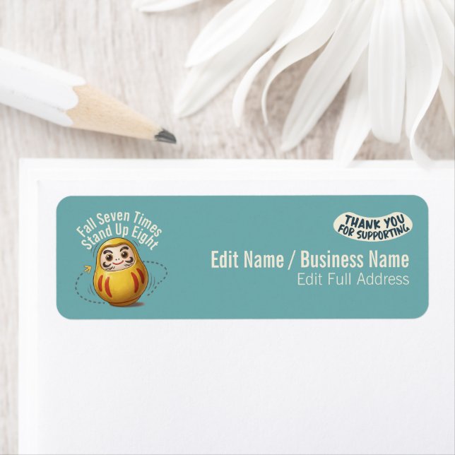 Fall Seven Times Stand Up Eight Address Label (Insitu)