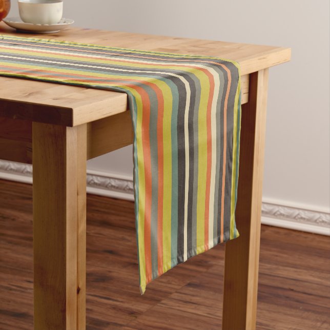 Fall Shades Striped  Medium Table Runner (In Situ)