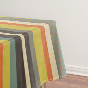 Fall Shades Striped  Tablecloth
