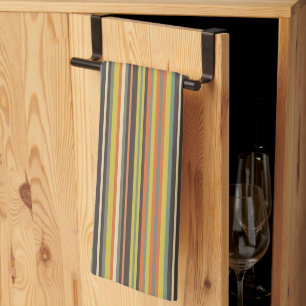 Fall Shades Striped  Tea Towel