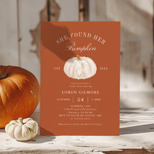 Fall She Found Her Pumpkin Bridal Shower Invitation