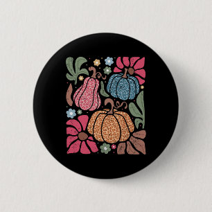 Fall Shirt Women Vintage Pumpkin Autumn Graphic Th 6 Cm Round Badge
