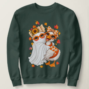 fall Silly Goose ghost Autumn Fall Halloween Sweatshirt