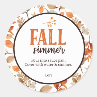 Fall Simmer Classic Round Sticker