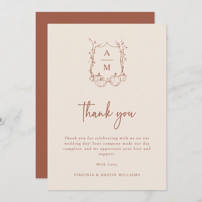 Fall Simple Thank You Card (Front/Back)