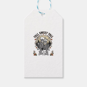 Fall Skeleton Couple Vintage Engraving Autumn Shir Gift Tags