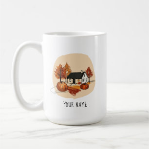 Fall Sketch Personalized Coffee Mug