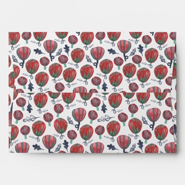 Fall Spice Pumpkins Watercolor Pattern Envelope (Back (Top Flap))