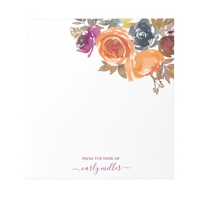 Fall Spring Feminine Floral Note From The Desk Of (Front)