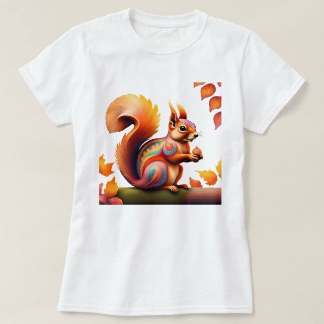 Fall Squirrel Alebrije T-Shirt (Design Front)