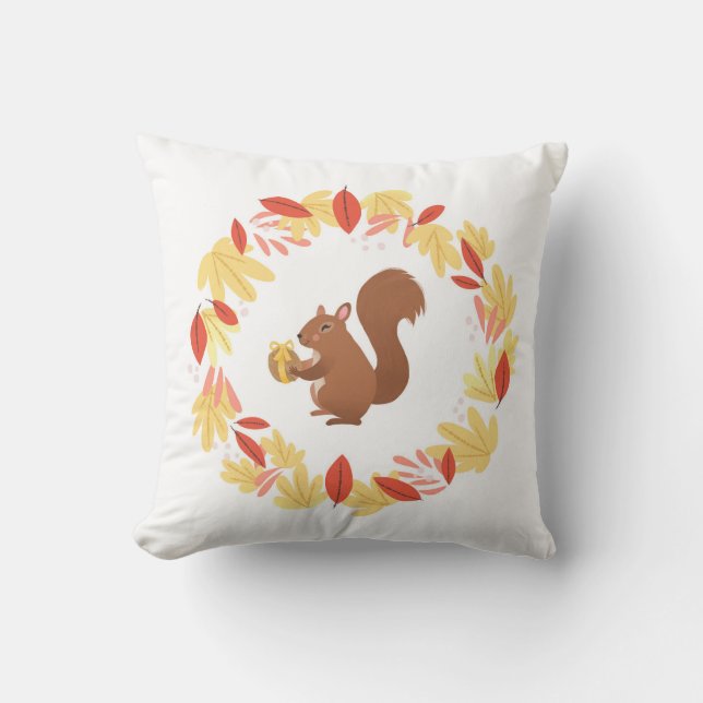Fall Squirrels  Cushion (Front)