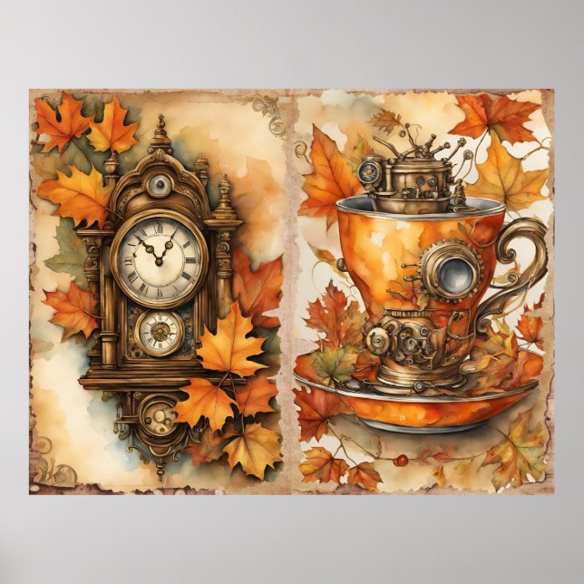 Fall Steampunk Art Poster (Front)