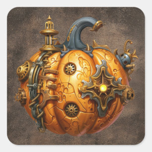 Fall Steampunk Pumpkins Stickers