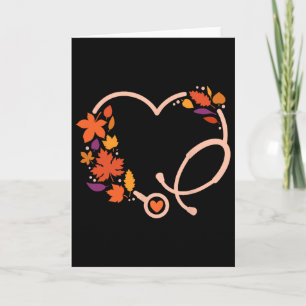 Fall Stethoscope Nurse Thanksgiving Nursing Autumn Card
