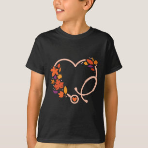 Fall Stethoscope Nurse Thanksgiving Nursing Autumn T-Shirt