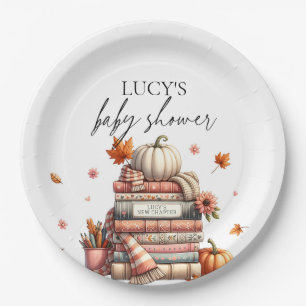 Fall Storybook New Chapter Autumn Baby Shower Paper Plate