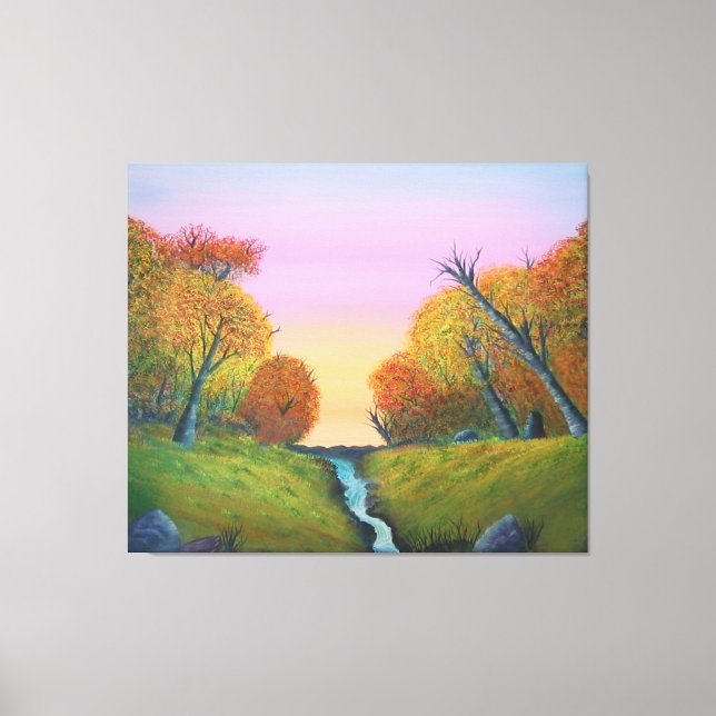 Fall Stream with Trees Korea  Canvas Print (Front)