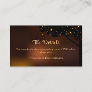Fall String Light Autumn Wedding Website Enclosure Card