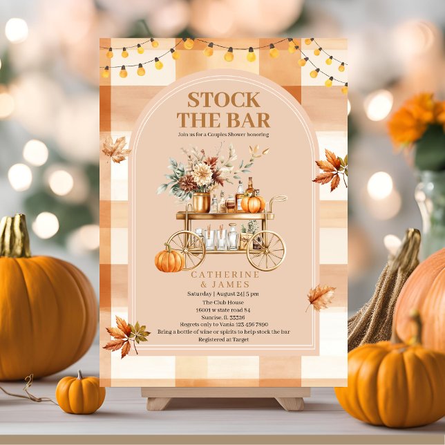 Fall String lights Stock The Bar Couple Shower  Invitation (Creator Uploaded)