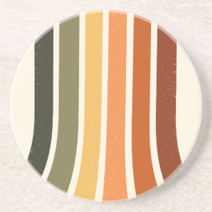 Fall striped Thanksgiving stripes Autumn Harvest Coaster