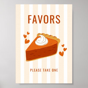 Fall Stripes Little Cutie Pie Favour Tabletop Sign