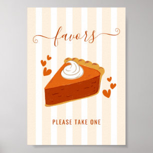 Fall Stripes Little Cutie Pie Favour Tabletop Sign