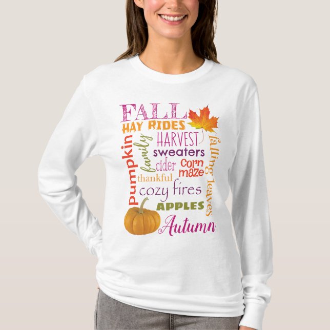 Fall Subway Art Long Sleeve T-Shirt (Front)