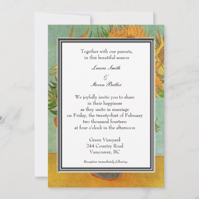 fall, summer,holiday wedding invitation. van Gogh Invitation (Front)