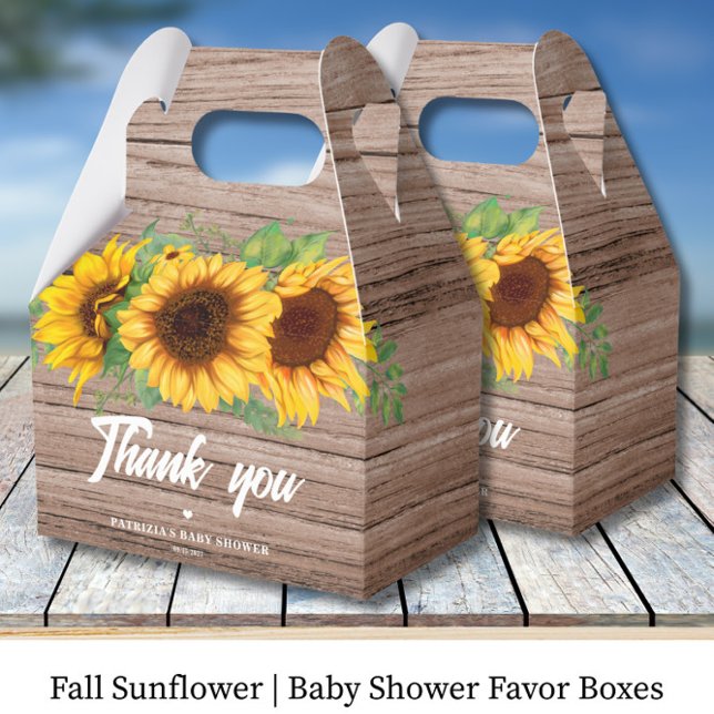 Fall Sunflower | Baby Shower Favour Box (Creator Uploaded)