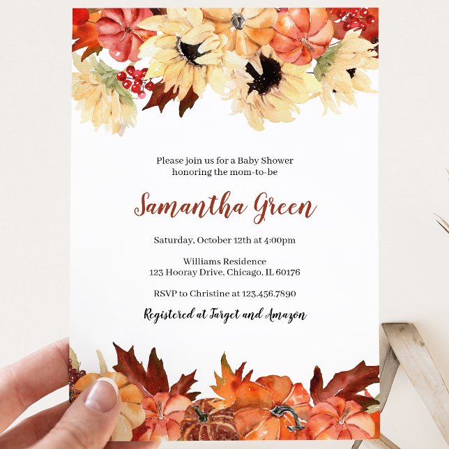 Fall Sunflower Baby Shower Invitation (Creator Uploaded)