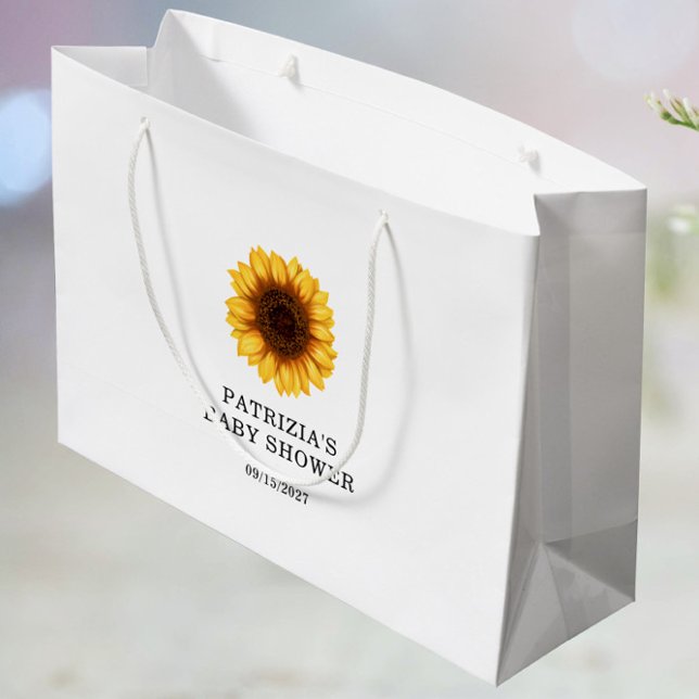 Fall Sunflower Baby Shower Large Gift Bag (Creator Uploaded)