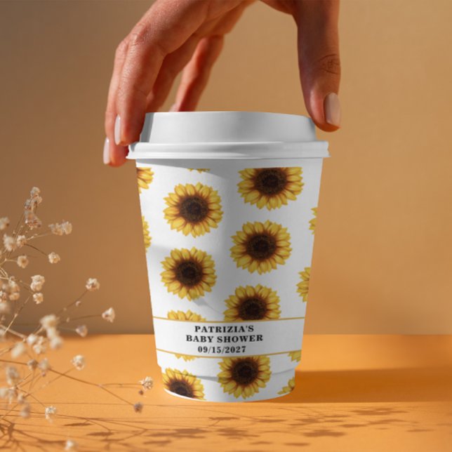 Fall Sunflower Baby Shower Paper Cups (Creator Uploaded)