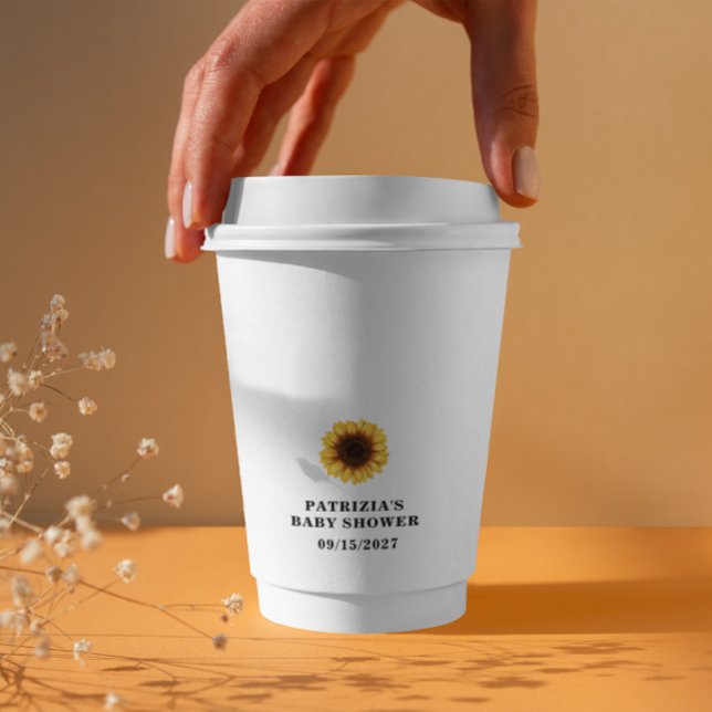 Fall Sunflower Baby Shower Paper Cups (Creator Uploaded)