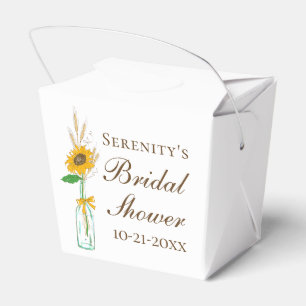 Fall Sunflower Boho County Floral Bridal Shower Favour Box