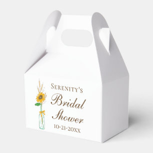 Fall Sunflower Boho County Floral Bridal Shower Favour Box