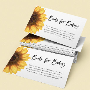 Fall Sunflower Books for Baby Baby Shower Enclosure Card