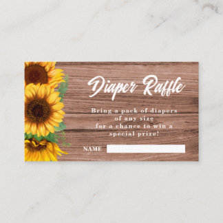 Fall Sunflower | Diaper Rafle| Baby Shower  Enclosure Card